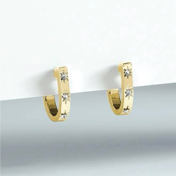 Gold 2pc Rhinestone Earrings - Picture 2 of 2